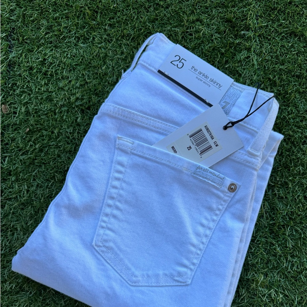 7 for all mankind jeans - Ankle Skinny Jeans in White Fashion, size 25